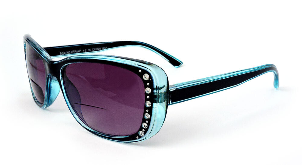 Bifocal Crystal Sun Readers Large Frame Women's Reading Sunglasses