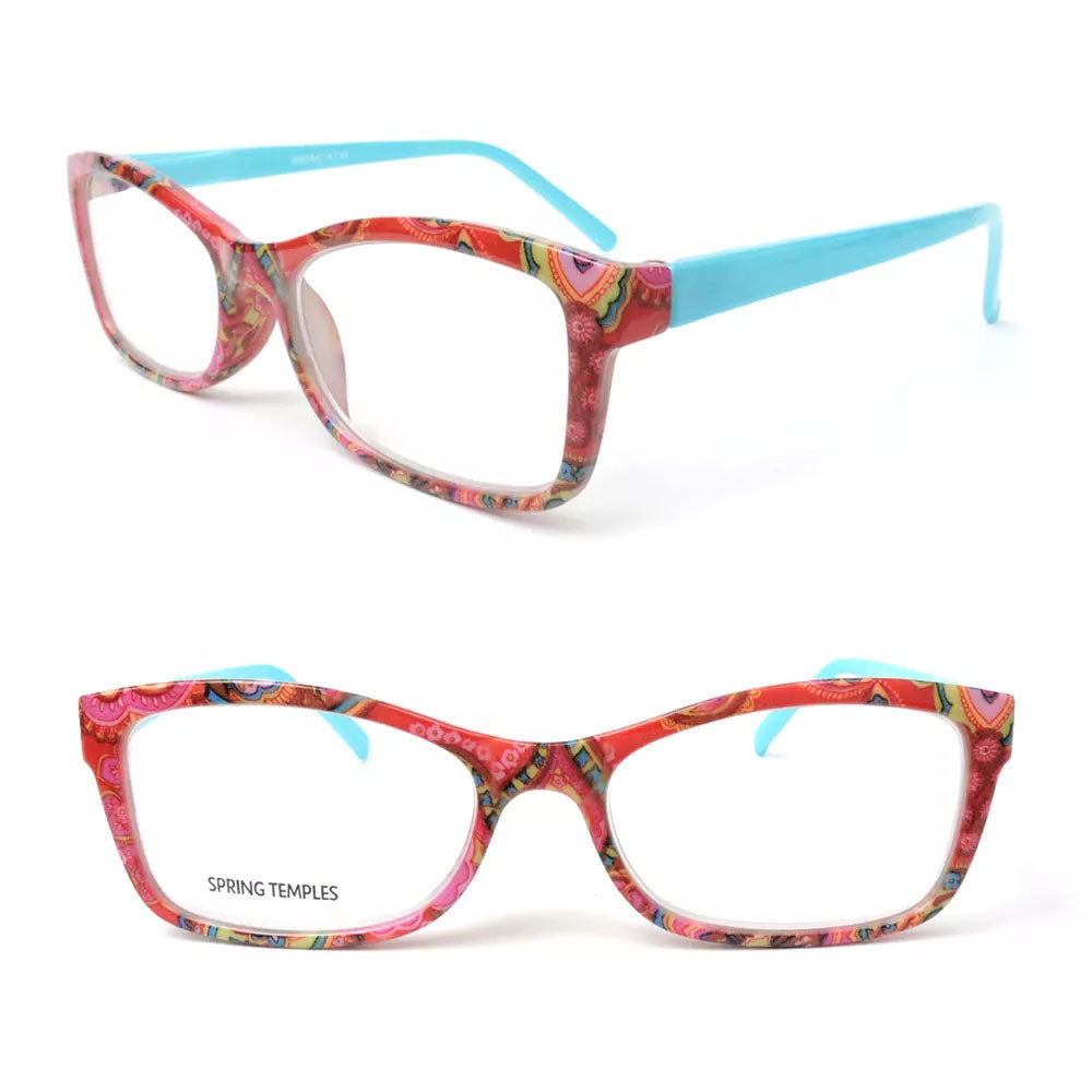 Reading Glasses w/ Paisley Pattern Springs Arms Fashion Readers + Matching Case
