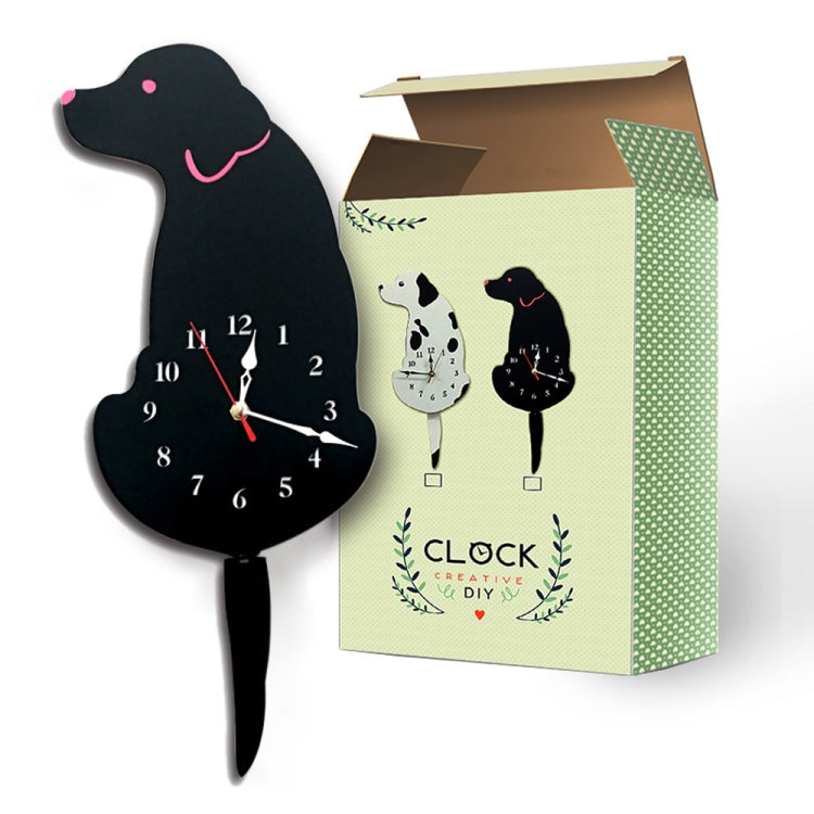 Dog Shaped Wall Clock with Swinging Tails, Size : 42 x 18cm - Home Office Decoration Battery Operated