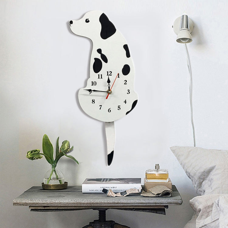 Dog Shaped Wall Clock with Swinging Tails, Size : 42 x 18cm - Home Office Decoration Battery Operated