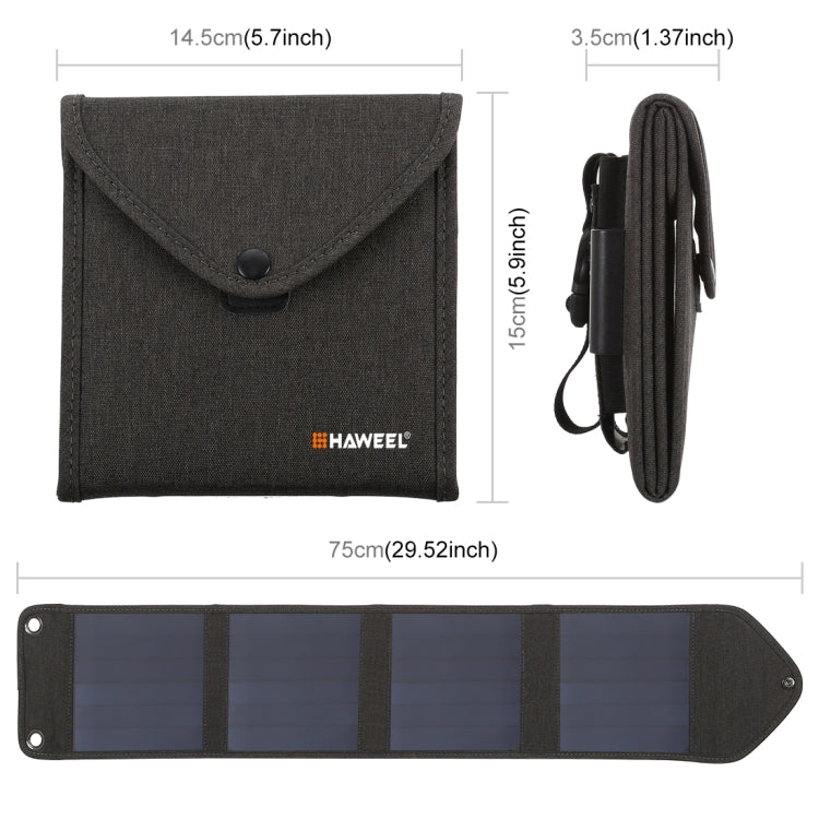 14W 5V 2.4A Portable Foldable Solar Charger Outdoor Travel Rechargeable Folding Bag with 4 Solar Panels & USB Port