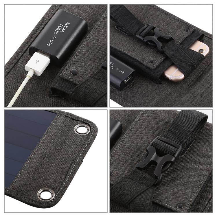 14W 5V 2.4A Portable Foldable Solar Charger Outdoor Travel Rechargeable Folding Bag with 4 Solar Panels & USB Port