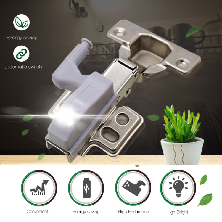10 PCS 0.3W Universal Inner Hinge LED Sensor lamp Cupboard 3 LEDs Night light Auto ON/OFF Bulb, 10 PCS White Light, 10 PCS Warm White