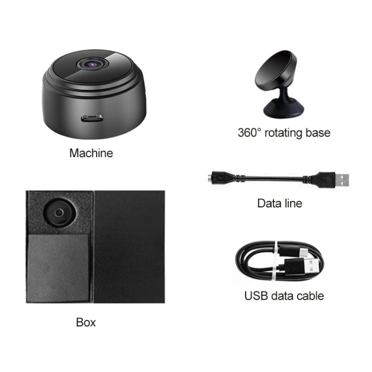 WiFi Wireless 1080P Network security Camera Wide-angle Recorder (Black)
