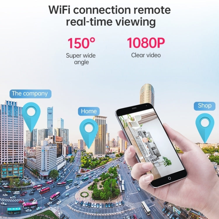 WiFi Wireless 1080P Network security Camera Wide-angle Recorder (Black)
