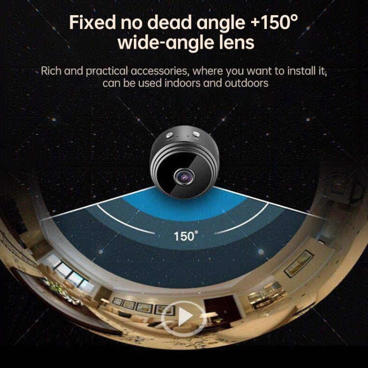 WiFi Wireless 1080P Network security Camera Wide-angle Recorder (Black)