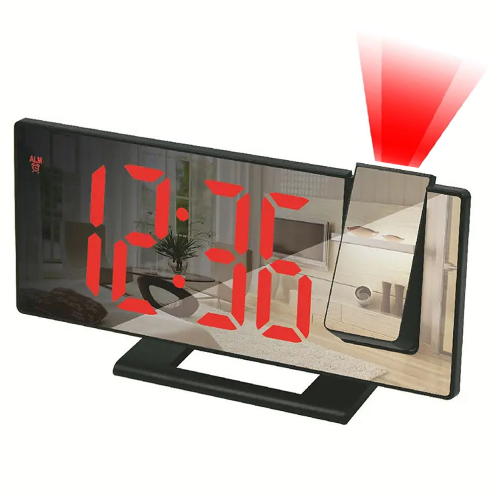 8" Large LED Display Projection Clock, with 180° Rotatable Projector, Date, Temperature, Clock for Your Bedroom