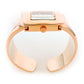 Rose Gold Square Face Shiny Bangle Cuff Watch