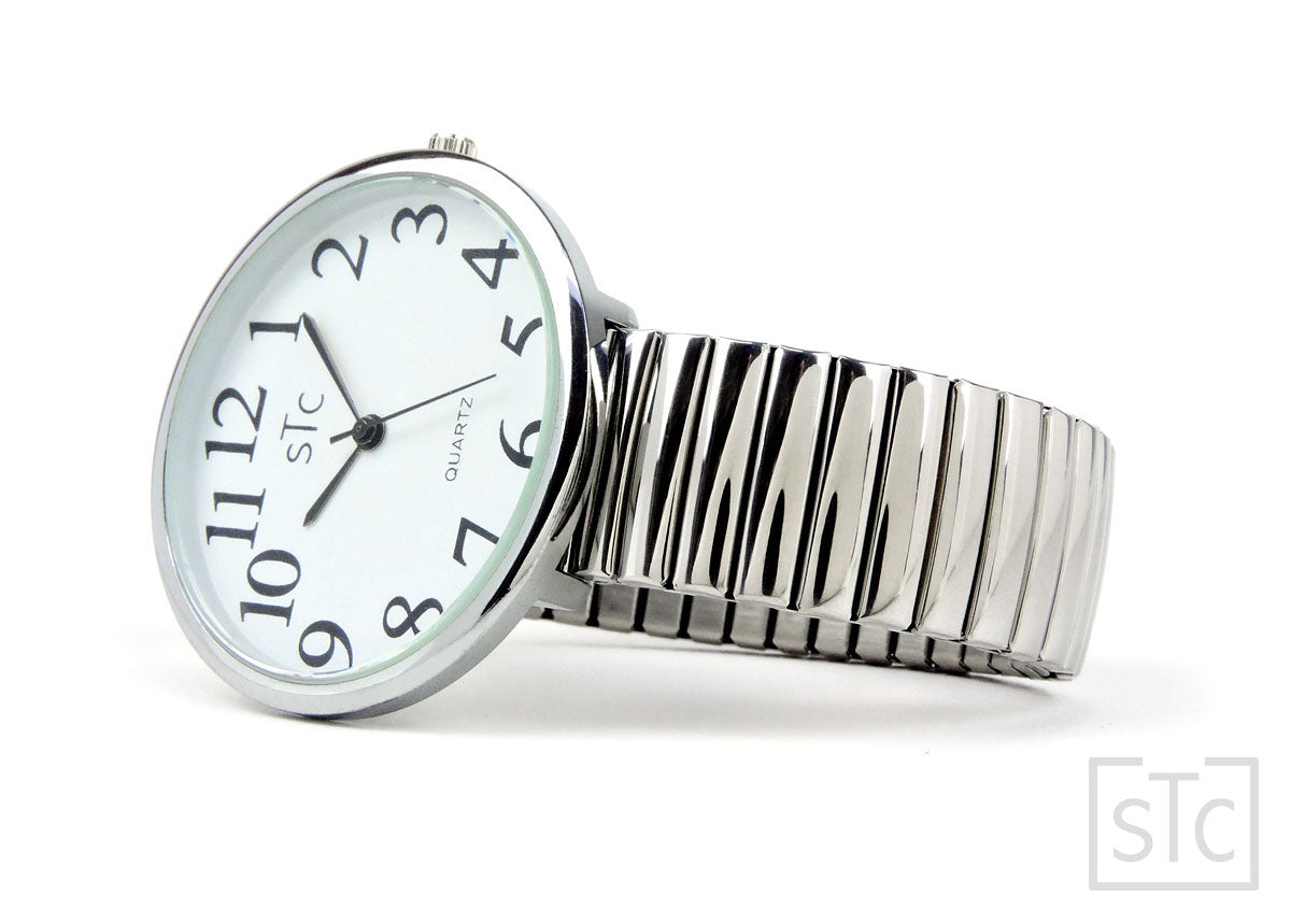 STC Super Large Face Stretch Band Watch for Seniors – Easy Read Dial