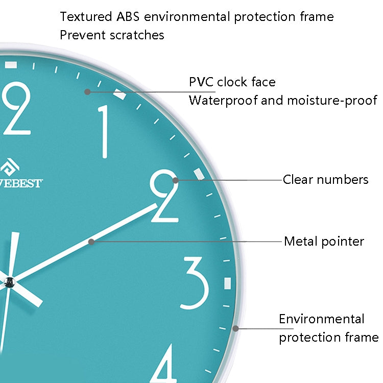 12 Inch Living Room Simple Wall Clock, Silent Movement, with Clear & Large Numerals