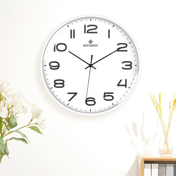 12 Inch Living Room Simple Wall Clock, Silent Movement, with Clear & Large Numerals