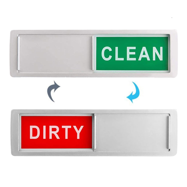 Dishwasher Magnet Clean/Dirty Sign 2 Double-Sided Dishwasher Magnet Cover, Black, Silver
