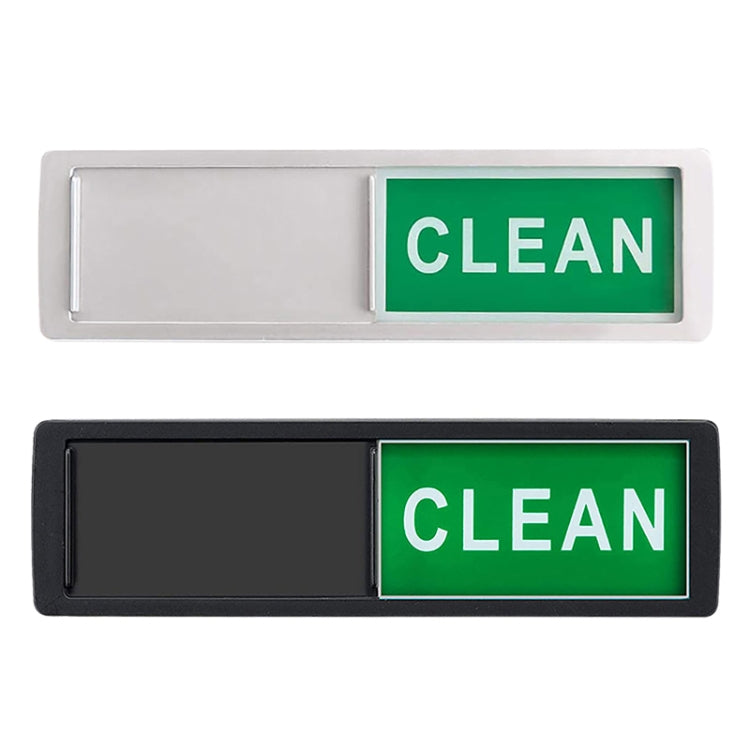 Dishwasher Magnet Clean/Dirty Sign 2 Double-Sided Dishwasher Magnet Cover, Black, Silver