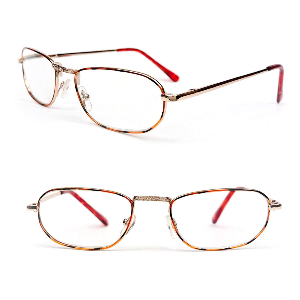 Tortoise Gold Round Metal Reading Glasses