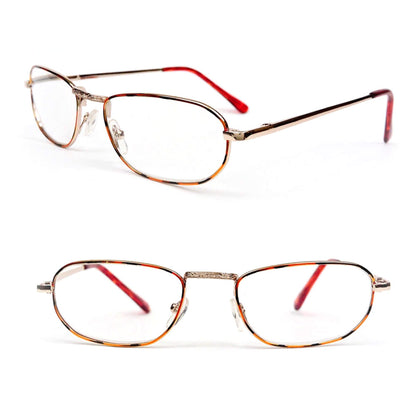 Tortoise Gold Round Metal Reading Glasses