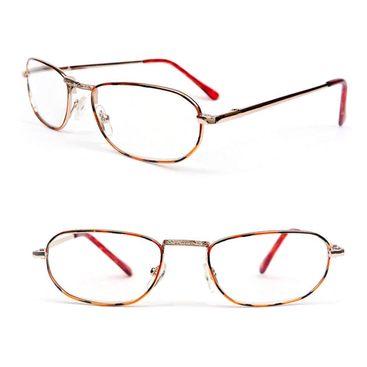 Tortoise Gold Round Metal Reading Glasses