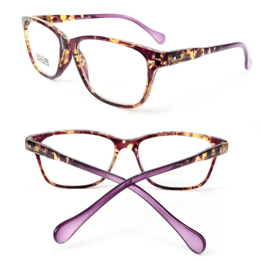 Classic Tortoise Frame Reading Glasses Colorful Arms Retro Vintage Style Unisex Readers
