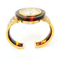 Tortoise Gold Acrylic Band Large Round Face Women's Bangle Cuff Watch