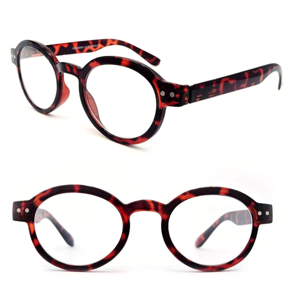 Retro Style Round Light Frame Spring Hinges Reading Glasses
