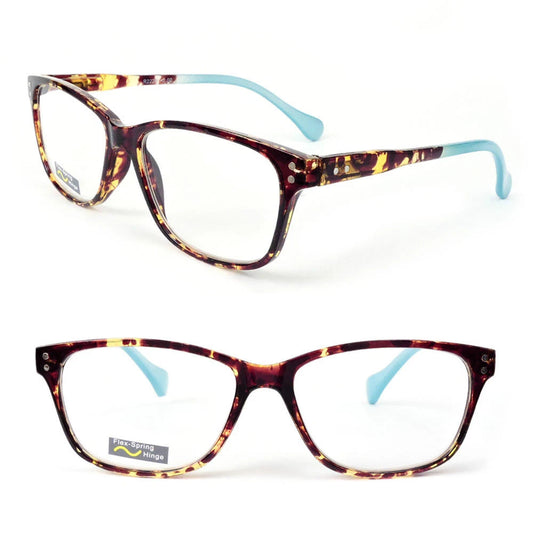Classic Tortoise Frame Reading Glasses Colorful Arms Retro Vintage Style Unisex Readers