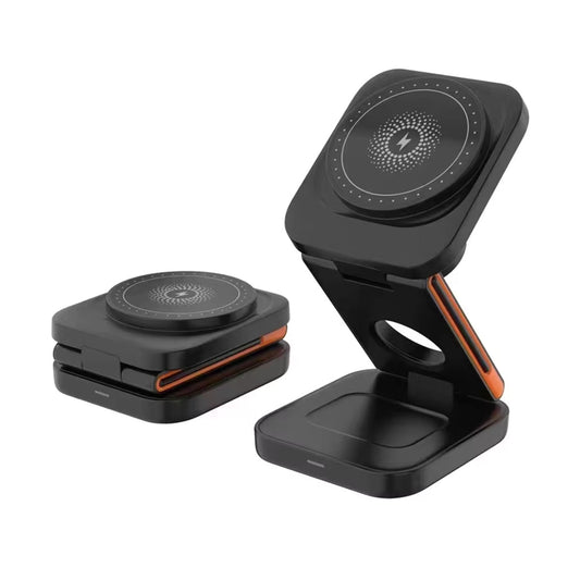 3 in 1 Wireless Compact Charger 15W Fast Charging Station Compatible with iPhone , AirPods and  iWatch