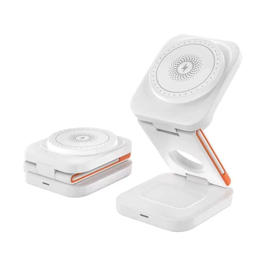 3 in 1 Wireless Compact Charger 15W Fast Charging Station Compatible with iPhone , AirPods and  iWatch
