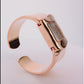 Rose Gold Square Face Shiny Bangle Cuff Watch