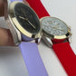 CLEARANCE SALE - 2 pcs Geneva Women's Silicone Easy Pin-Buckle Strap Watch - Red & Lilac
