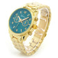 New Gold Geneva Globe Dial Boyfriend Style Women's Watch