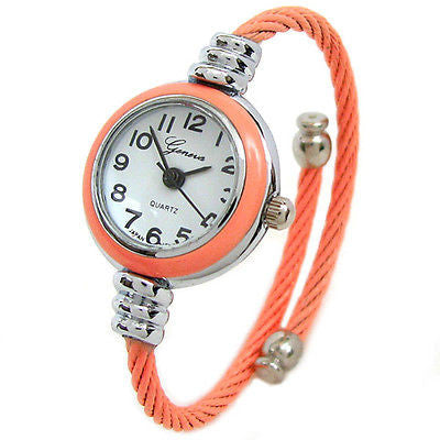 Geneva Cable Band Women's Small Size Bangle Cuff Watch