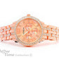 Rose Gold 3D Geneva Crystal Bezel Large Bracelet Boyfriend Style Women's Watch