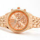 Rose Gold 3D Roman Hours Large Bracelet Boyfriend Style Geneva Women's Wrist Watch