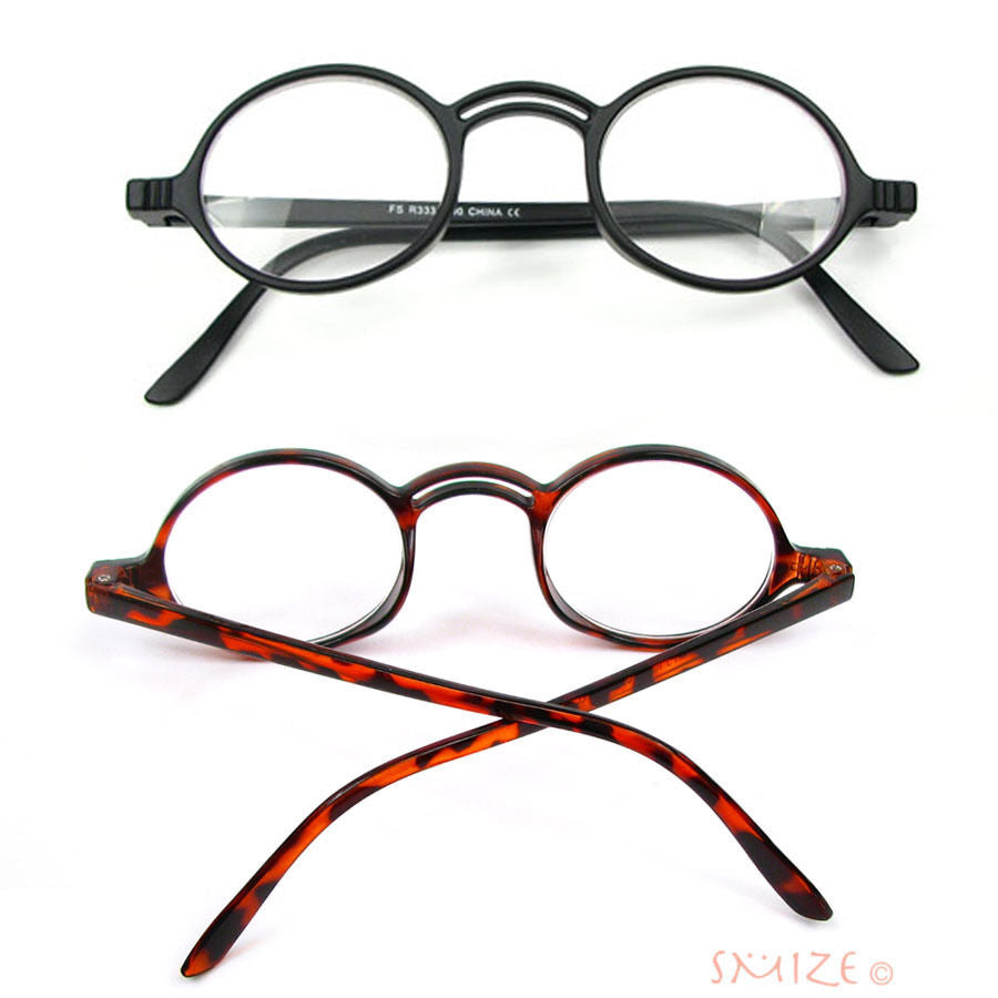 Retro Style Small Round Reading Glasses Single Vision Full Frame Readers 100-400