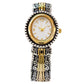 2Tone Metal Western Style Decorated Oval Face Women's Bangle Cuff Watch