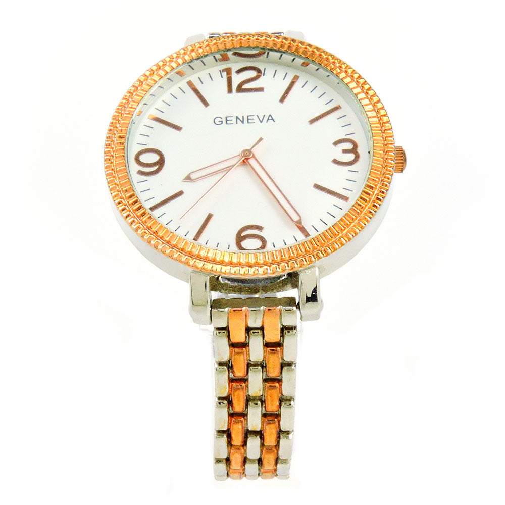 2Tone Rose Gold Large Face Women's Bracelet Watch