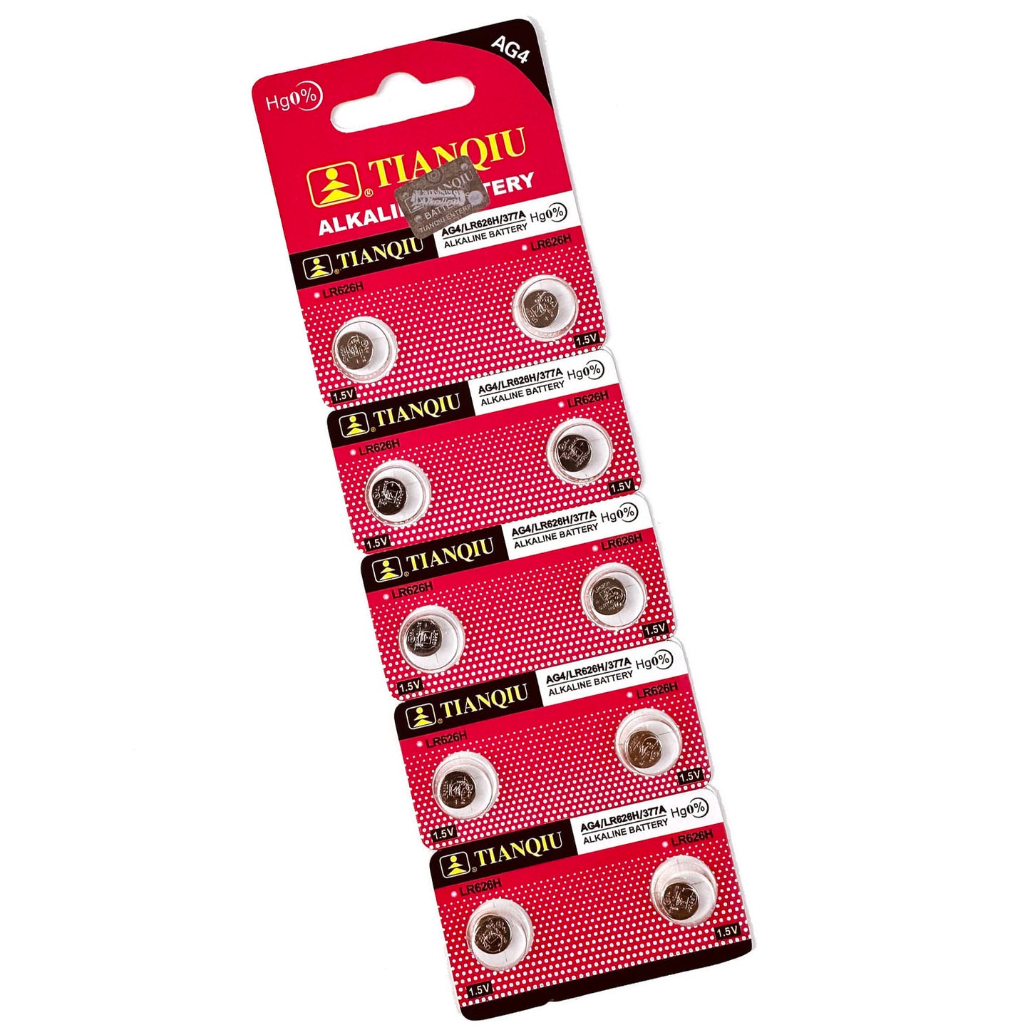 Alkaline Battery 1.5V AG4 377 SR626SW SR626 Batteries for Watches - 10 Pack