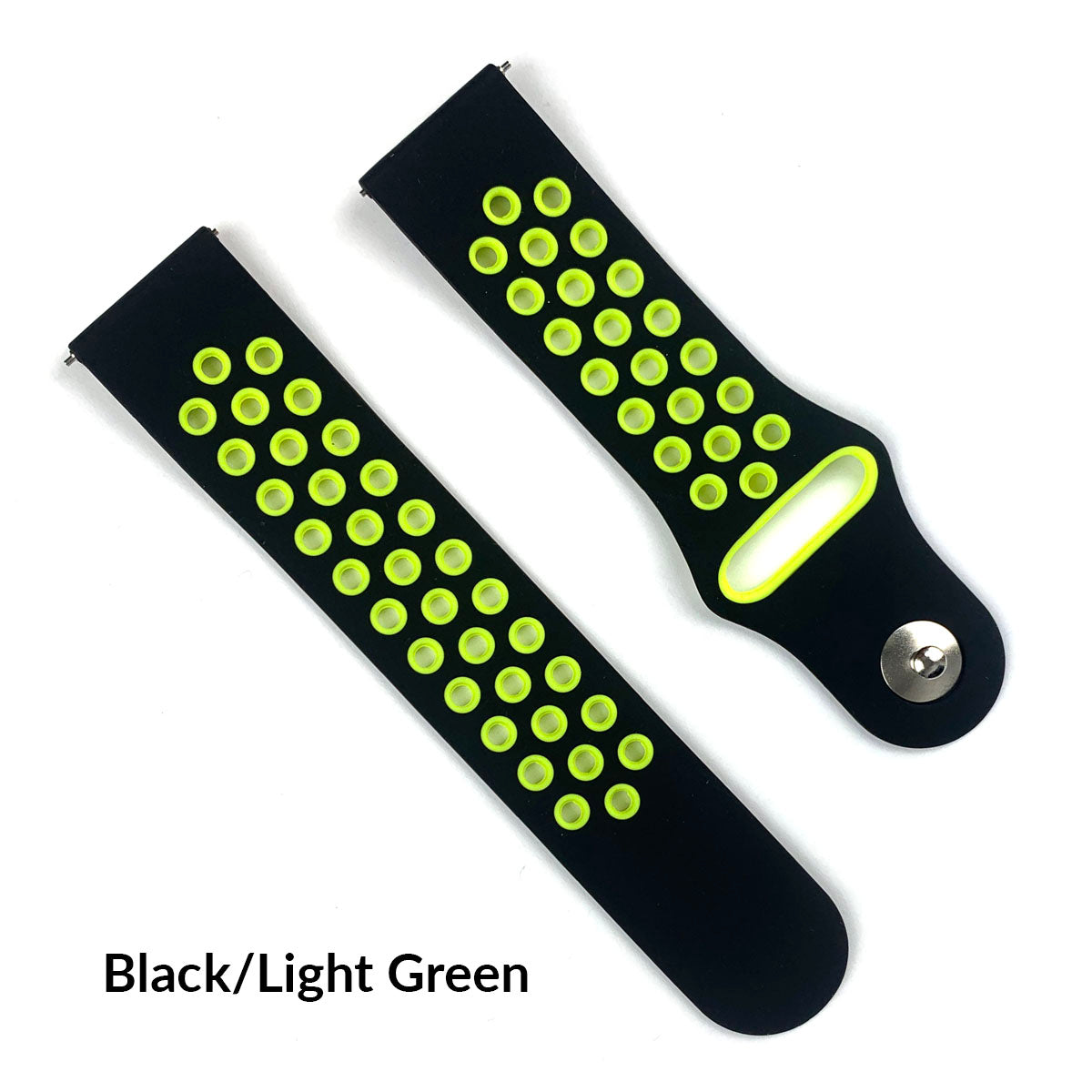 Sport Style Dual Colors Silicone Watch Bands with Quick Release Bar for Size 20mm 22mm Replacement Bracelet