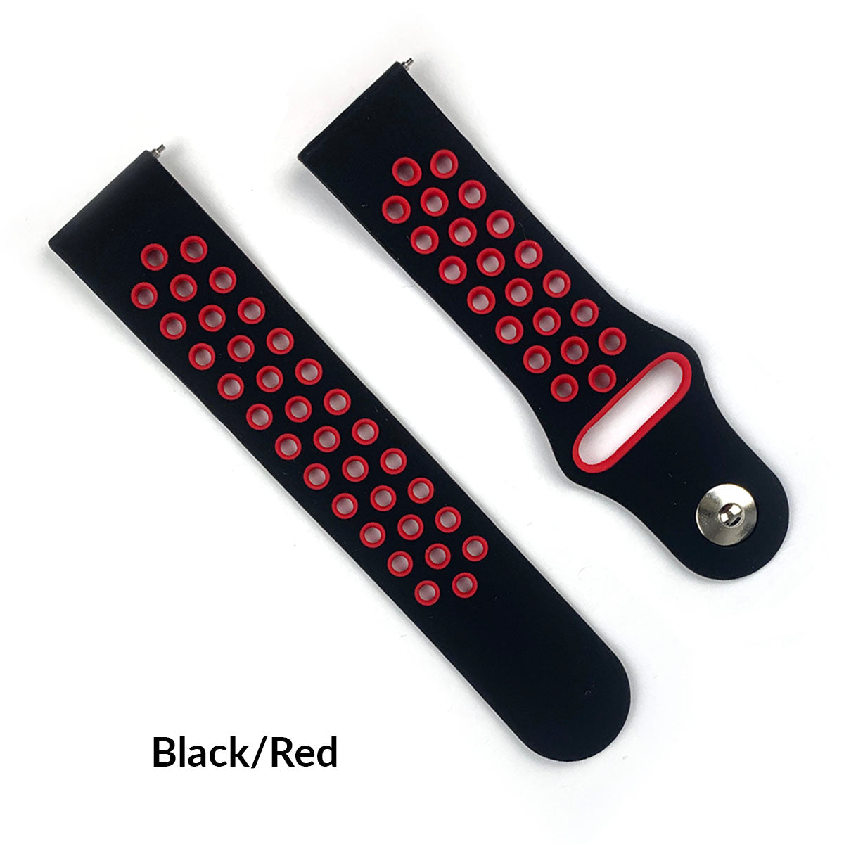 Sport Style Dual Colors Silicone Watch Bands with Quick Release Bar for Size 20mm 22mm Replacement Bracelet