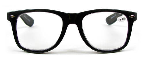 Black Large Classic Frame Reading Glasses Nerd Geek Retro Vintage Style Fashion Readers 100-300