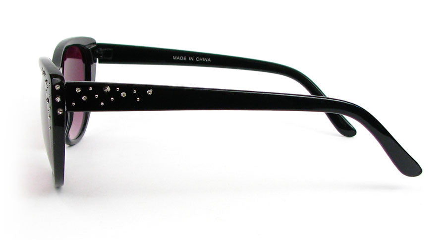 Cat Eye Black or Tortoise Crystal Decorated Women's Cateye Sunglasses