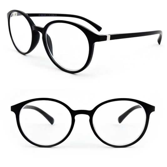 Matte Finish Classic Round Frame Geek Retro Style Light Weight Spring Hinges Reading Glasses