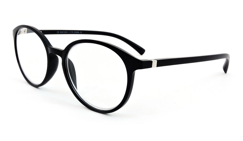 Matte Finish Classic Round Frame Geek Retro Style Light Weight Spring Hinges Reading Glasses