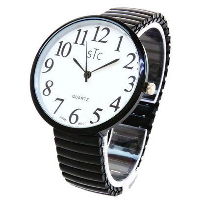 STC Super Large Face Stretch Band Watch for Seniors – Easy Read Dial