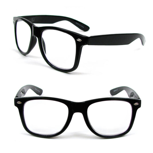 Black Large Classic Frame Reading Glasses Nerd Geek Retro Vintage Style Fashion Readers 100-300