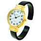 Blue Gold Acrylic Band Slim Case Women's Bangle Cuff Watch