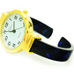 Blue Gold Acrylic Band Slim Case Women's Bangle Cuff Watch