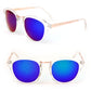 Retro Unisex Clear Frame Sunglasses Mirror UV400 Lens Round Glasses