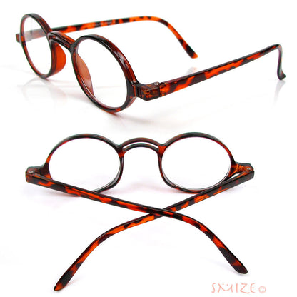 Retro Style Small Round Reading Glasses Single Vision Full Frame Readers 100-400