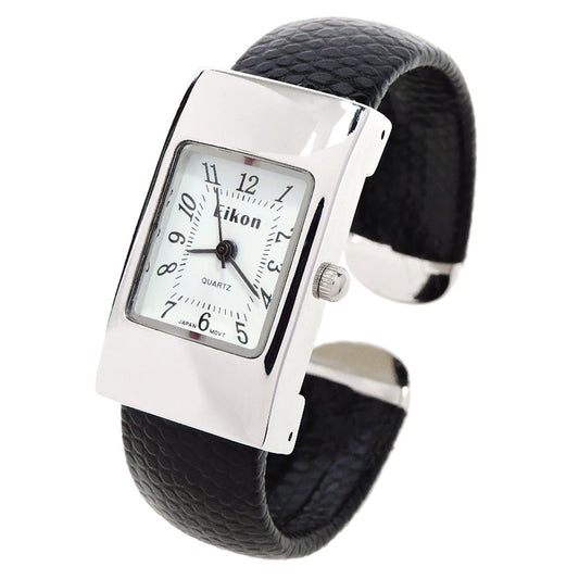 Black Snake Style Band Small Size Women's Bangle Cuff Watch