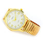 Gold Large Face Easy to Read Stretch Band Watch